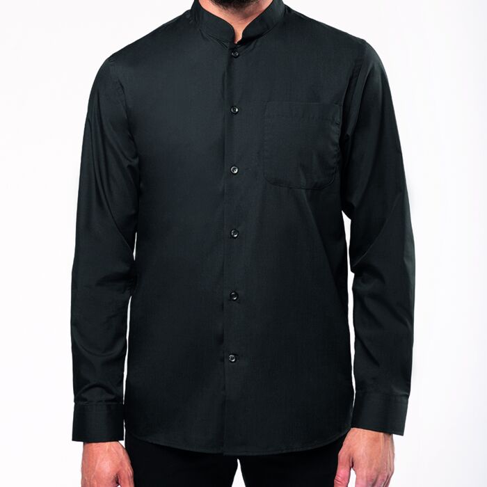 Kariban Long Sleeve Mandarin Collar Shirt Thumbnail