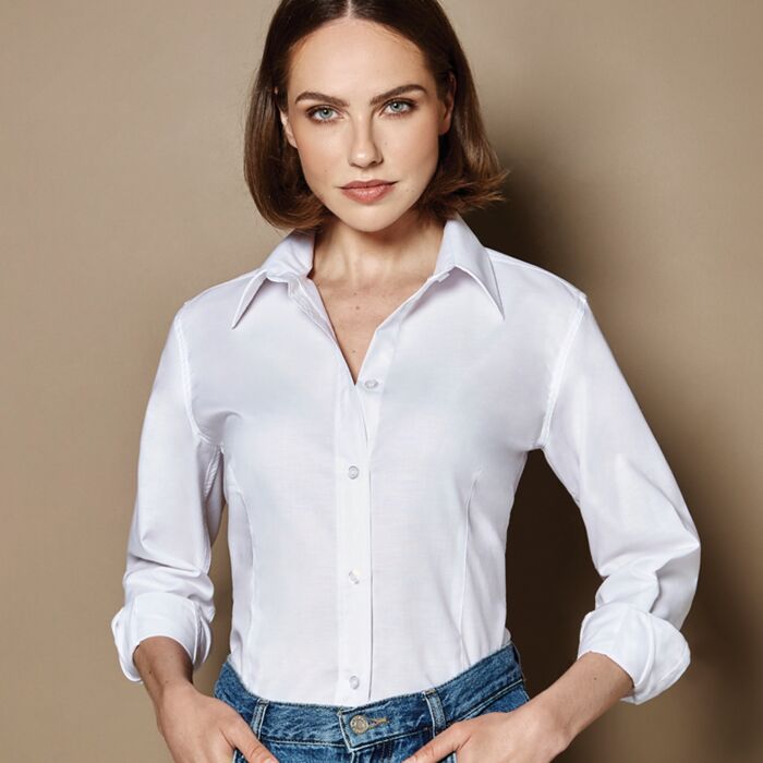 Kustom Kit Ladies Long Sleeve Tailored Workwear Oxford Shirt Thumbnail