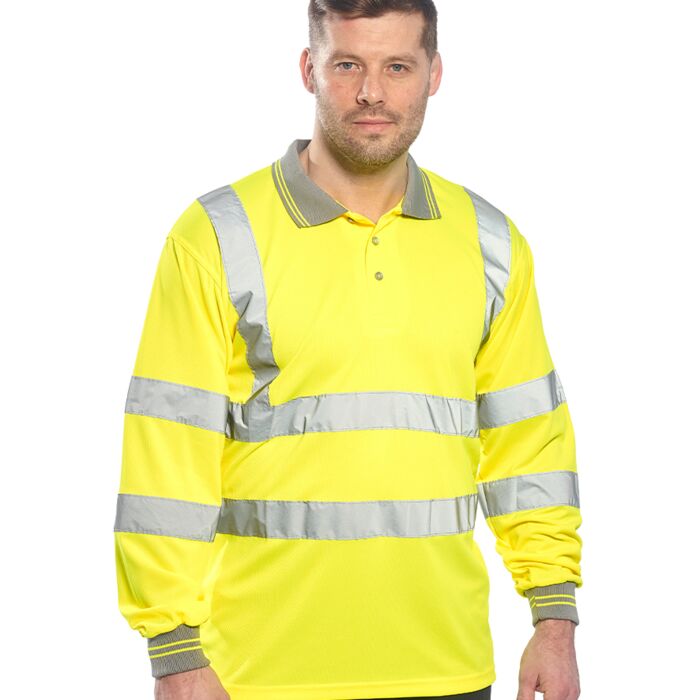 Portwest Hi-Vis Long Sleeve Polo Shirt Thumbnail