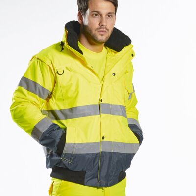 Men's Hi-vis contrast bomber jacket (C465) Thumbnail