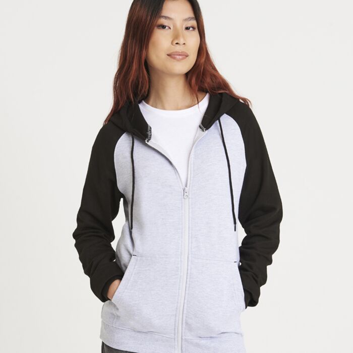 AWDis Just Hoods AWDis Baseball Zoodie JH063 AWDis Baseball Zoodie Thumbnail