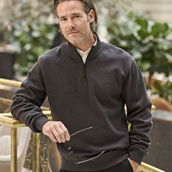 Tee Jays Tee Jays Ribbed Interlock Half Zip Sweatshirt T5506 Tee Jays Ribbed Interlock Half Zip Sweatshirt Thumbnail