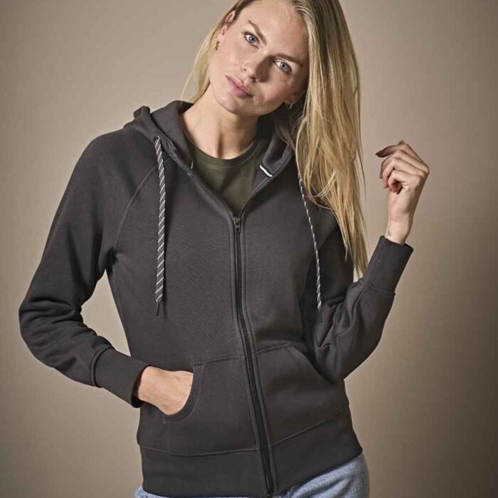 Tee Jays Ladies Fashion Zip Hooded Sweatshirt Thumbnail