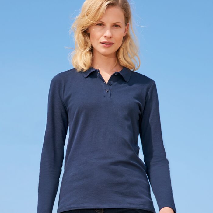 Bayzos -  SOL'S Ladies Perfect Long Sleeve Piqué Polo Shirt Thumbnail